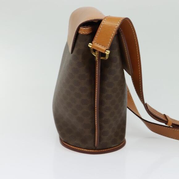 CELINE Macadam Canvas Shoulder Bag Pvc Leather Brown Gold - Picture 4 of 13